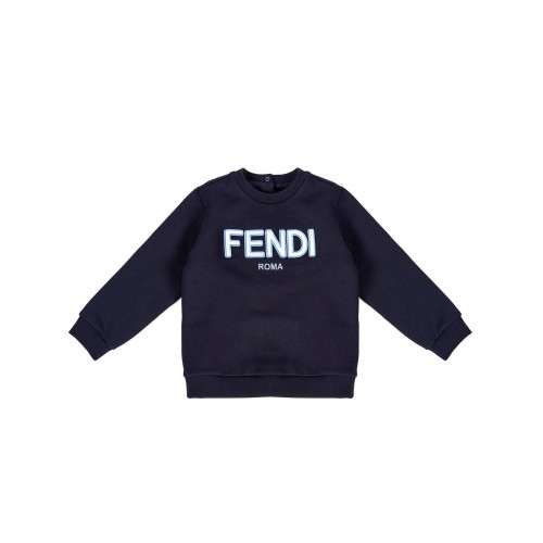 Fendi Kids Fendi Kids Logo Embroidered Crewneck Sweatshirt